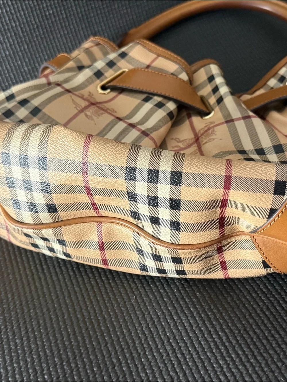Authentic Burberry Walden Haymarket Check Hobo Bag